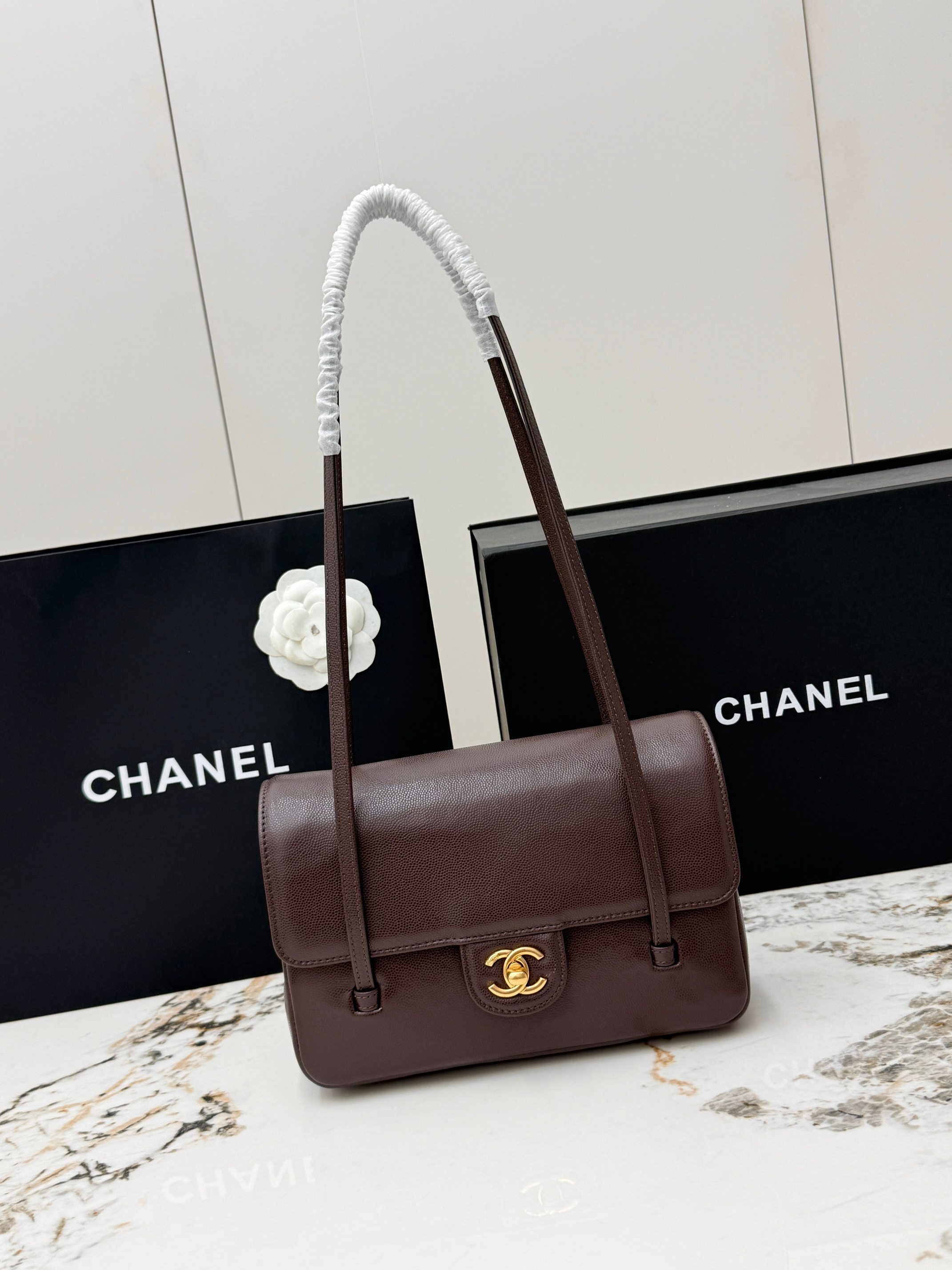 Chanel Spring Summer 2026 Small Flap Bag in Dark brown