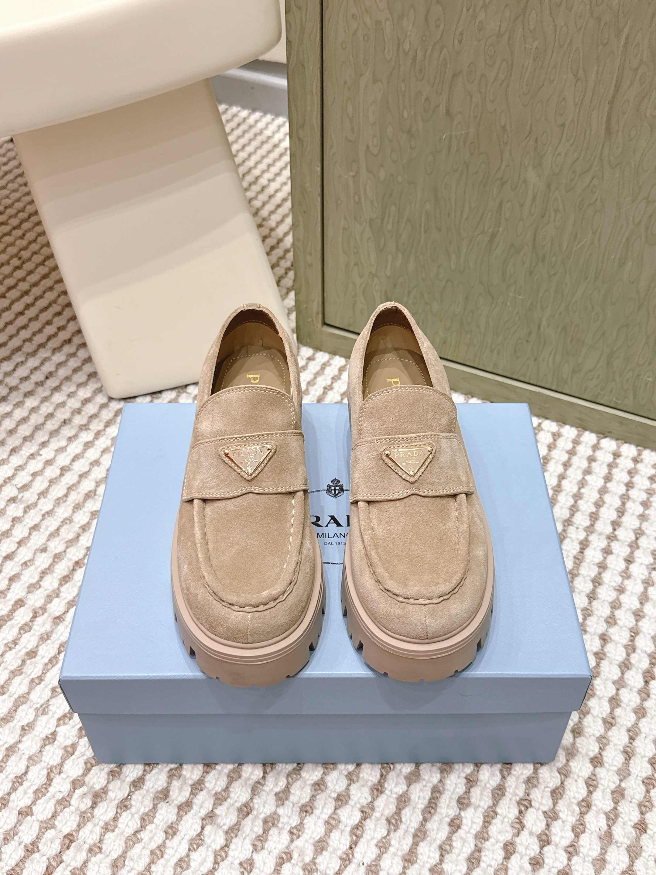 Prada Women's Monolith Suede Loafer