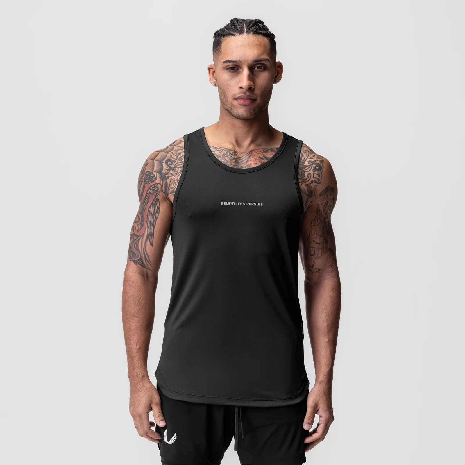 0830. AeroSilver Tank Top - Black 