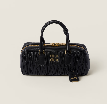 Miu Miu Large Black Arcadie matelassé nappa leather bag 5BB148