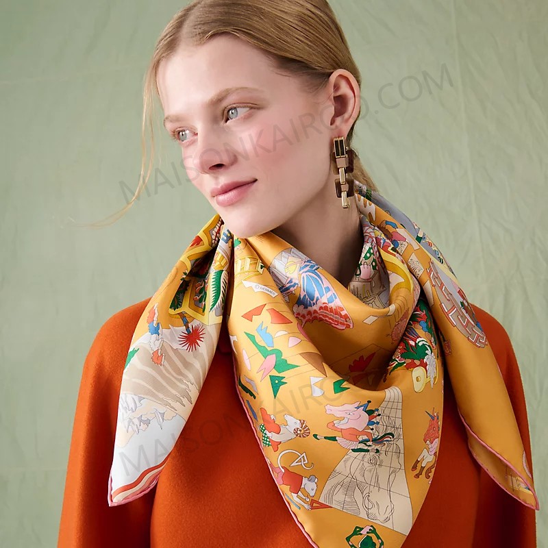 Hermes Academia Hippica Multicolor Square Scarf - KAIROO