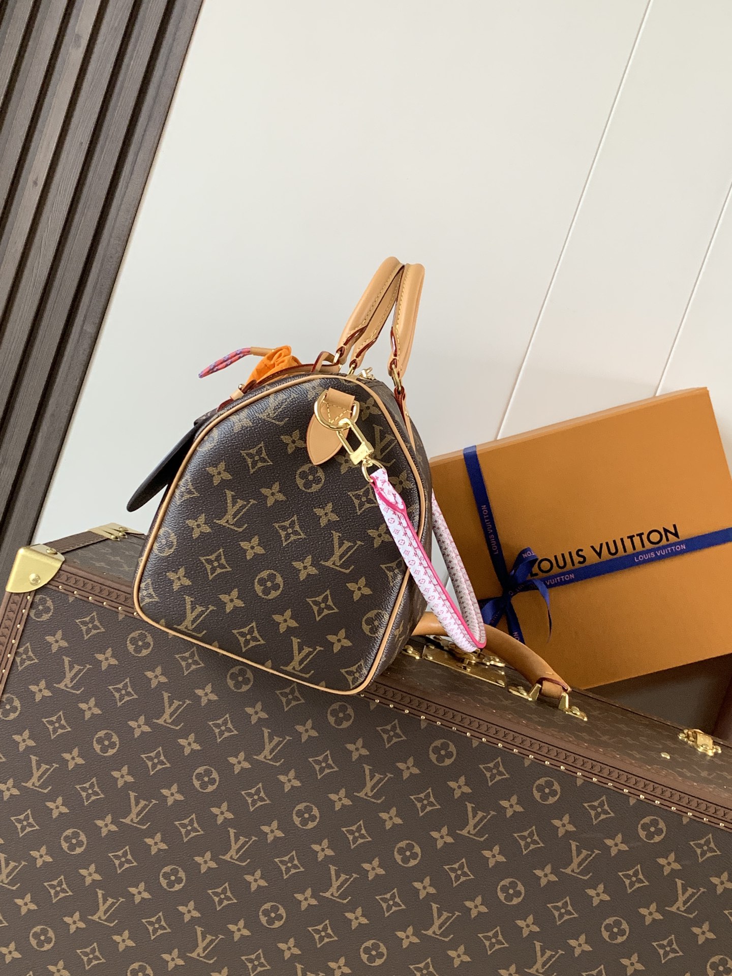 M27512 Speedy Soft 30 in Monogram Orange Coated Canvas