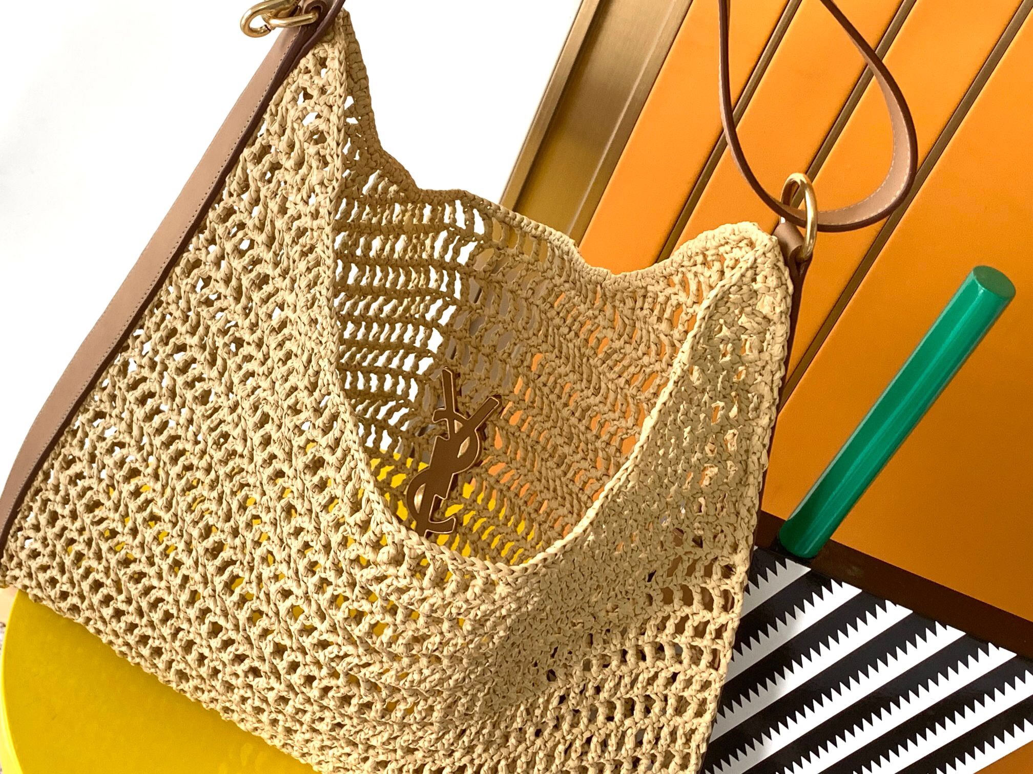 Saint Laurent YSL new o*alis Lafite grass crochet shoulder bag