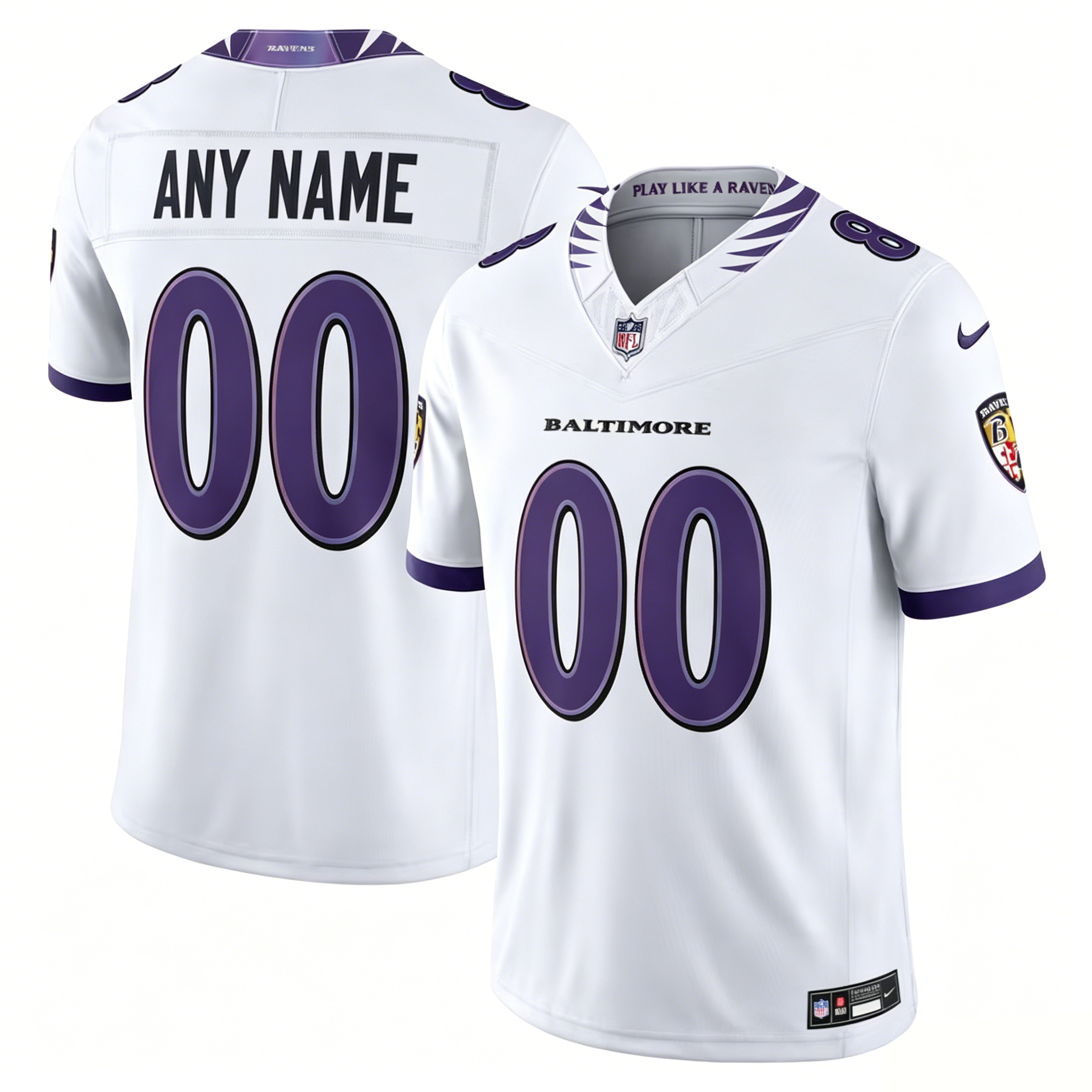 customized Baltimore Ravens Lamar Jackson Nike White Vapor F.U.S.E. Stitched Limited Jersey