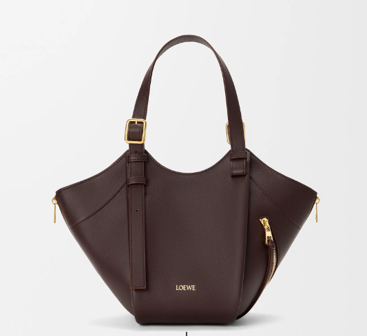 Loewe Hammock Flip Bag in Classic Calfskin-Dark Brown