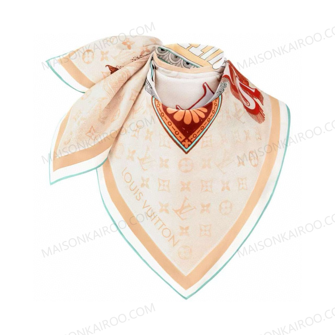 Louis Vuitton LV Vintage Coin Address 90 Square Scarf - KAIROO