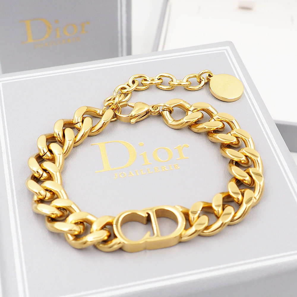 Dior Classic Gold CD Chunky Chain Bracelet