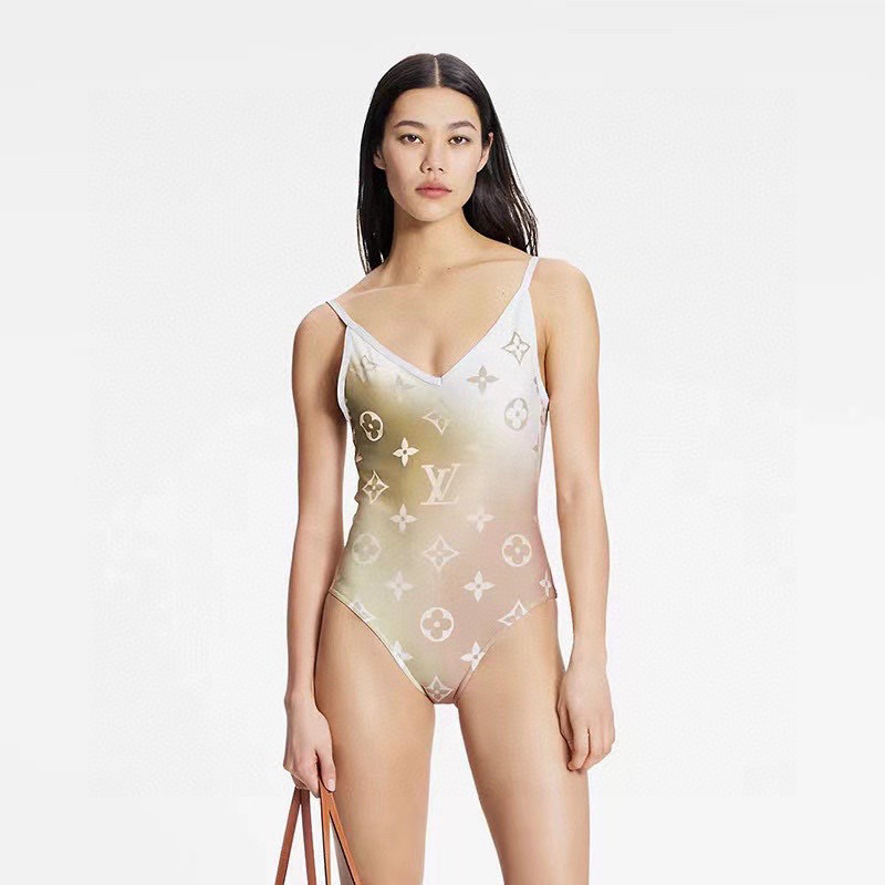Louis Vuitton LV  Monogram Gradient Print V-Neck One-Piece Swimsuit - KAIROO