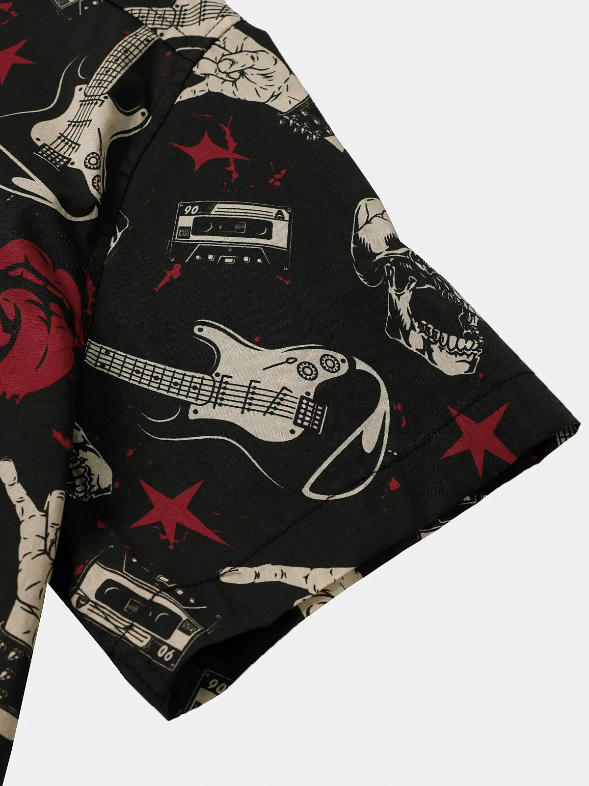 Men's Skull Guitar Rock Hawaiian Shirt