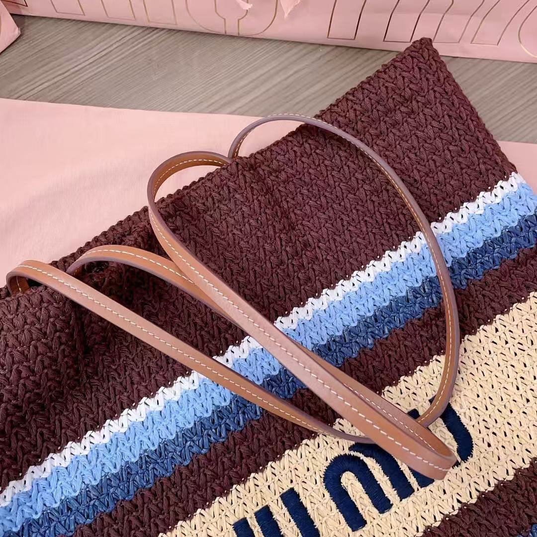 Miu Miu Embroidery and Weaving Tote Bag