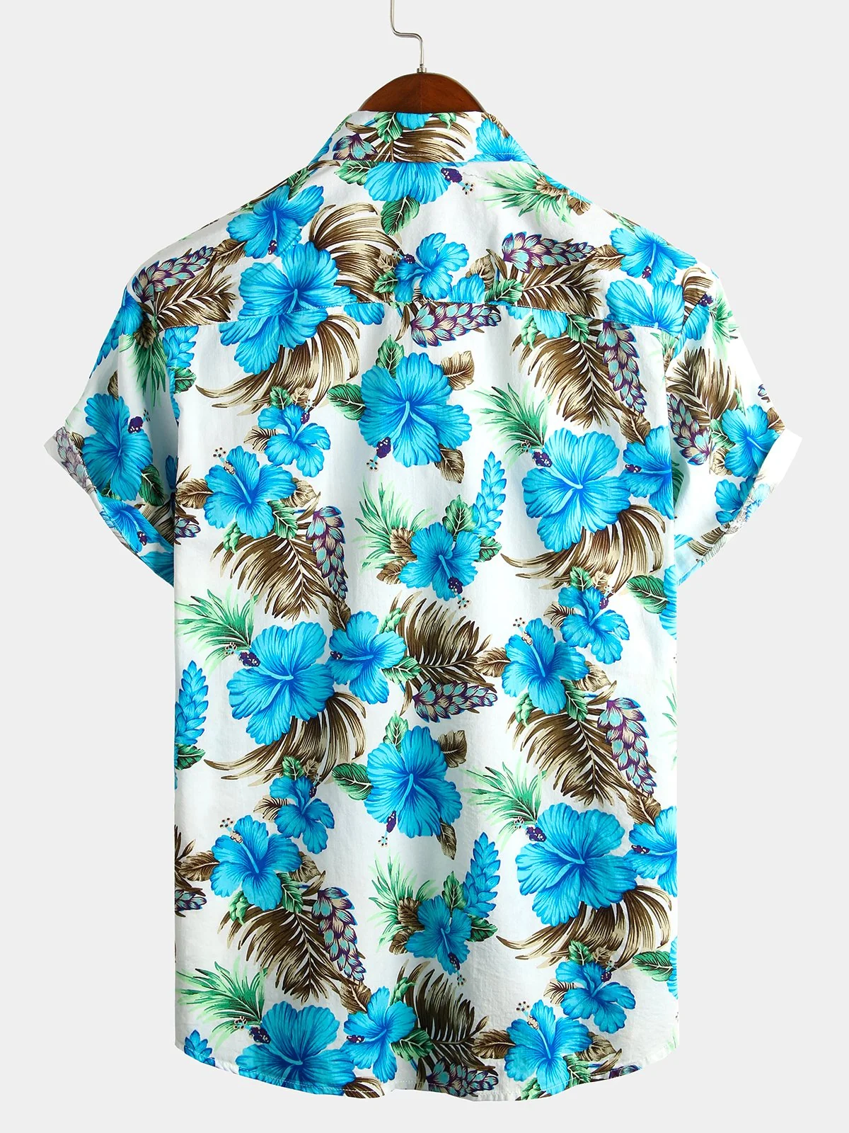 Men's Pure Cotton Hawaiian Vacation Print Shirt