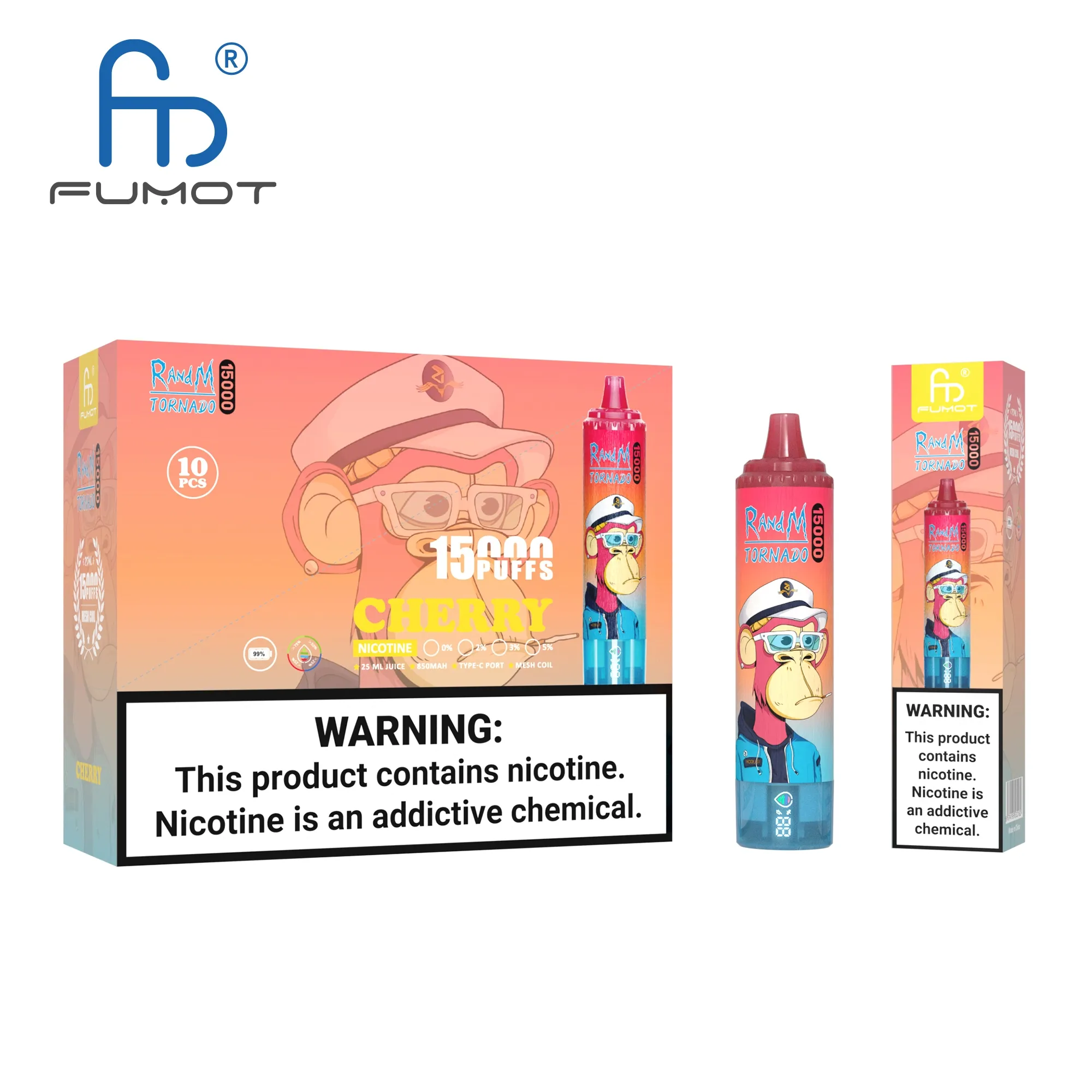 FUMOT Tornado 15K Rechargeable Disposable Vape – Cherry - Vaba Vape-Shop