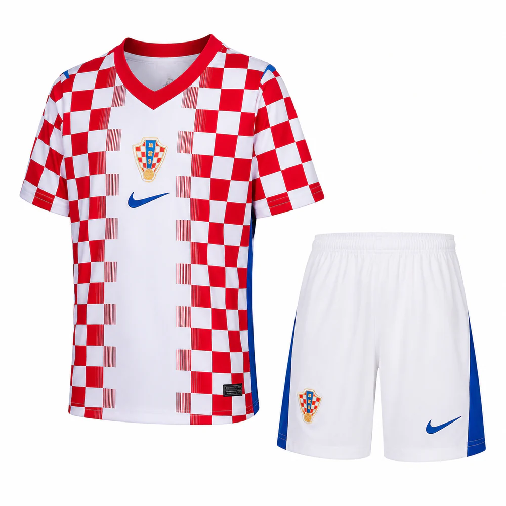 Kids Croatia Home Jersey Suit World Cup 2026