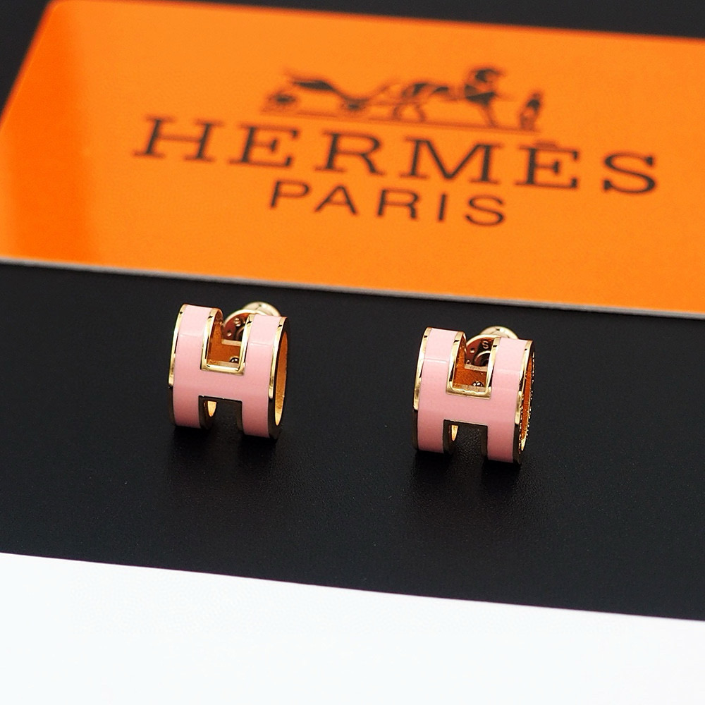 Hermes Pink Mini Pop H Earrings