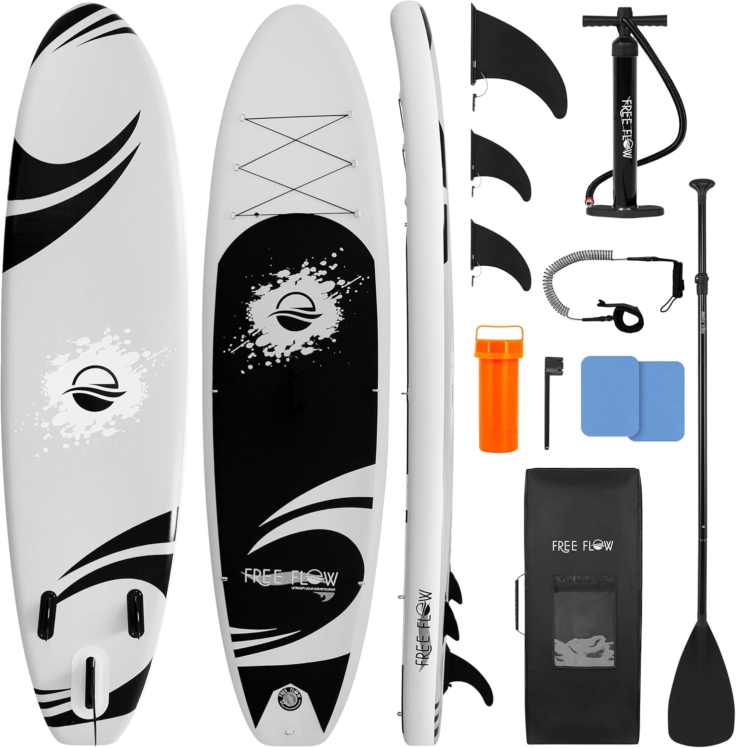 SereneLife Inflatable Stand Up Paddle Board - Wide Stable Design, Non-Slip Deck for Adults & Youth with Premium Paddle Board Accessories: Carry Bag, Dual Action Pump, Paddle, Ankle Leash