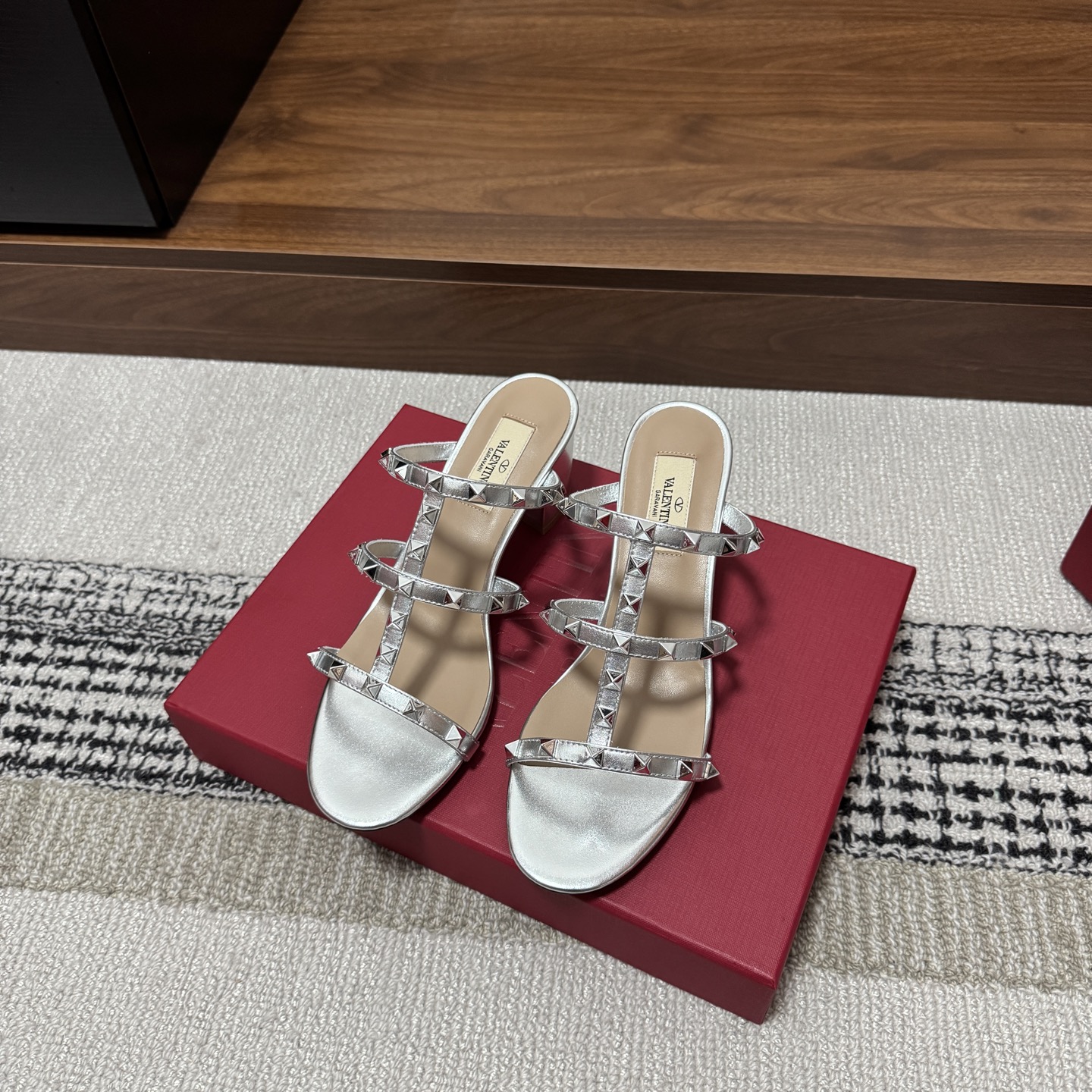 Valentino Rockstud Heeled Mule