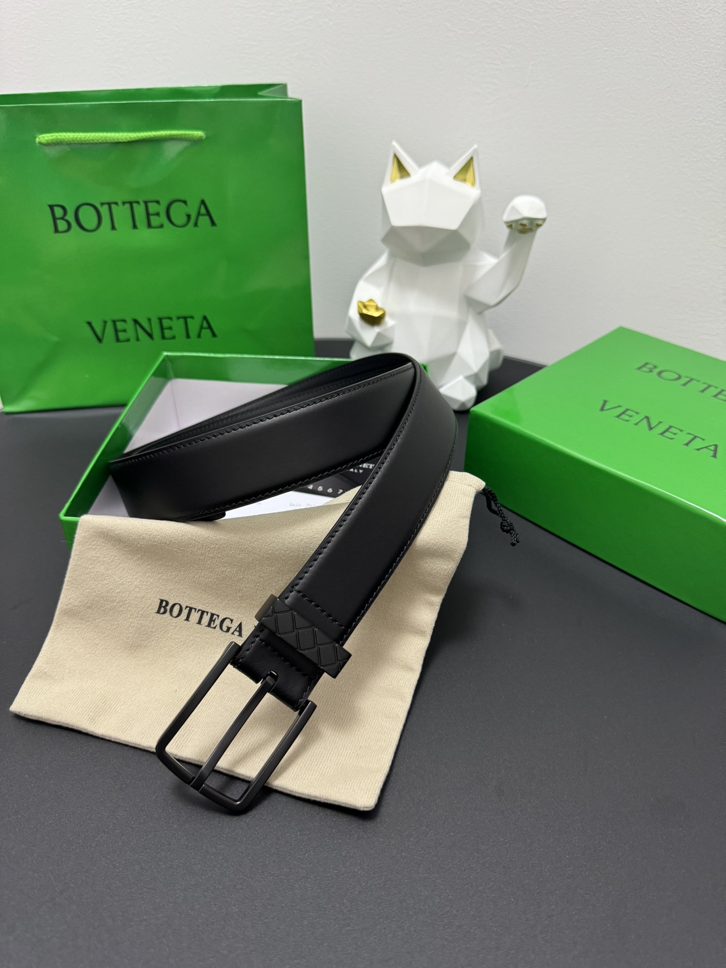 Bottega Veneta Intrecciato Leather Belt 3.5cm