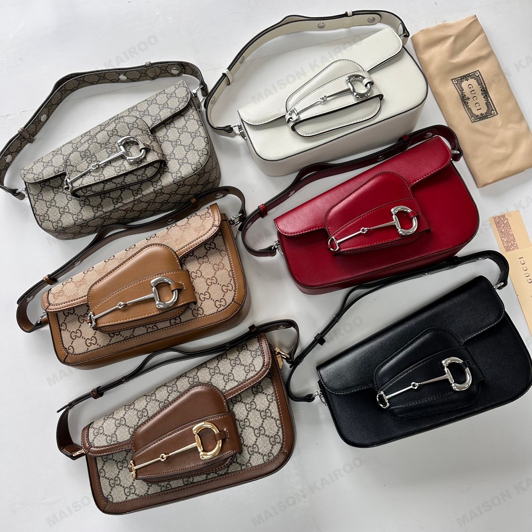 Gucci Horsebit 1955 Irregular Equestrian Mini/Medium GG Supreme Canvas /Leather Chain Hobo Shoulder Bag - KAIROO