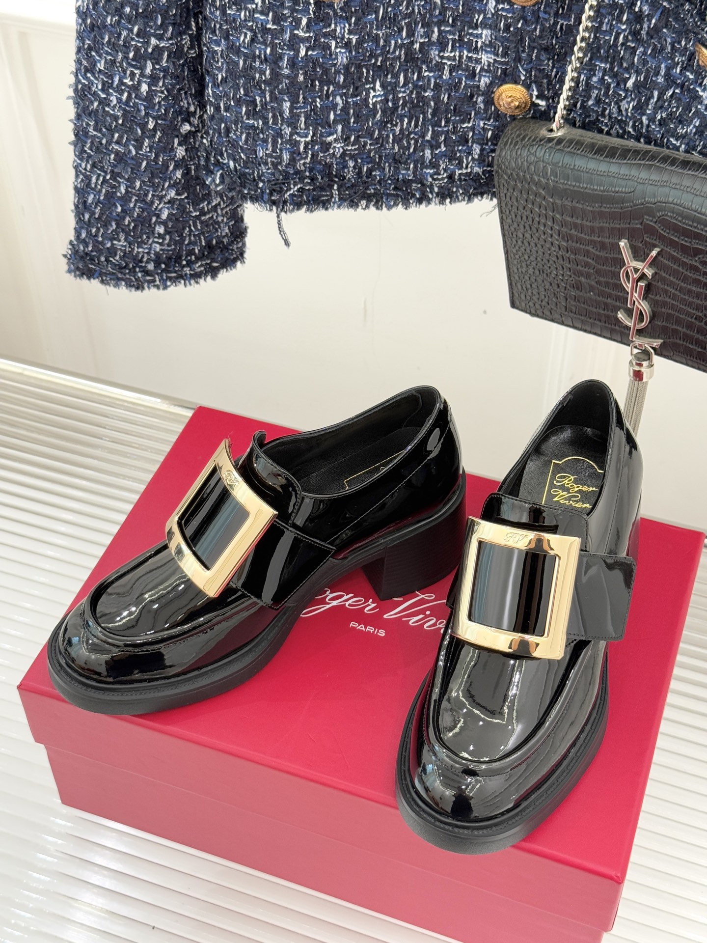 Roger Vivier Platform patent leather loafers