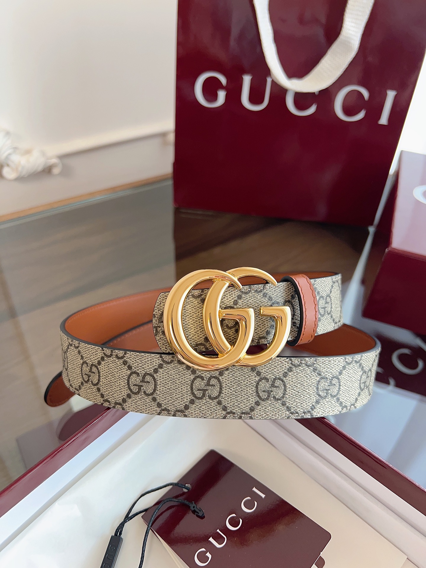 Gucci Reversible GG Marmont Belt 3cm