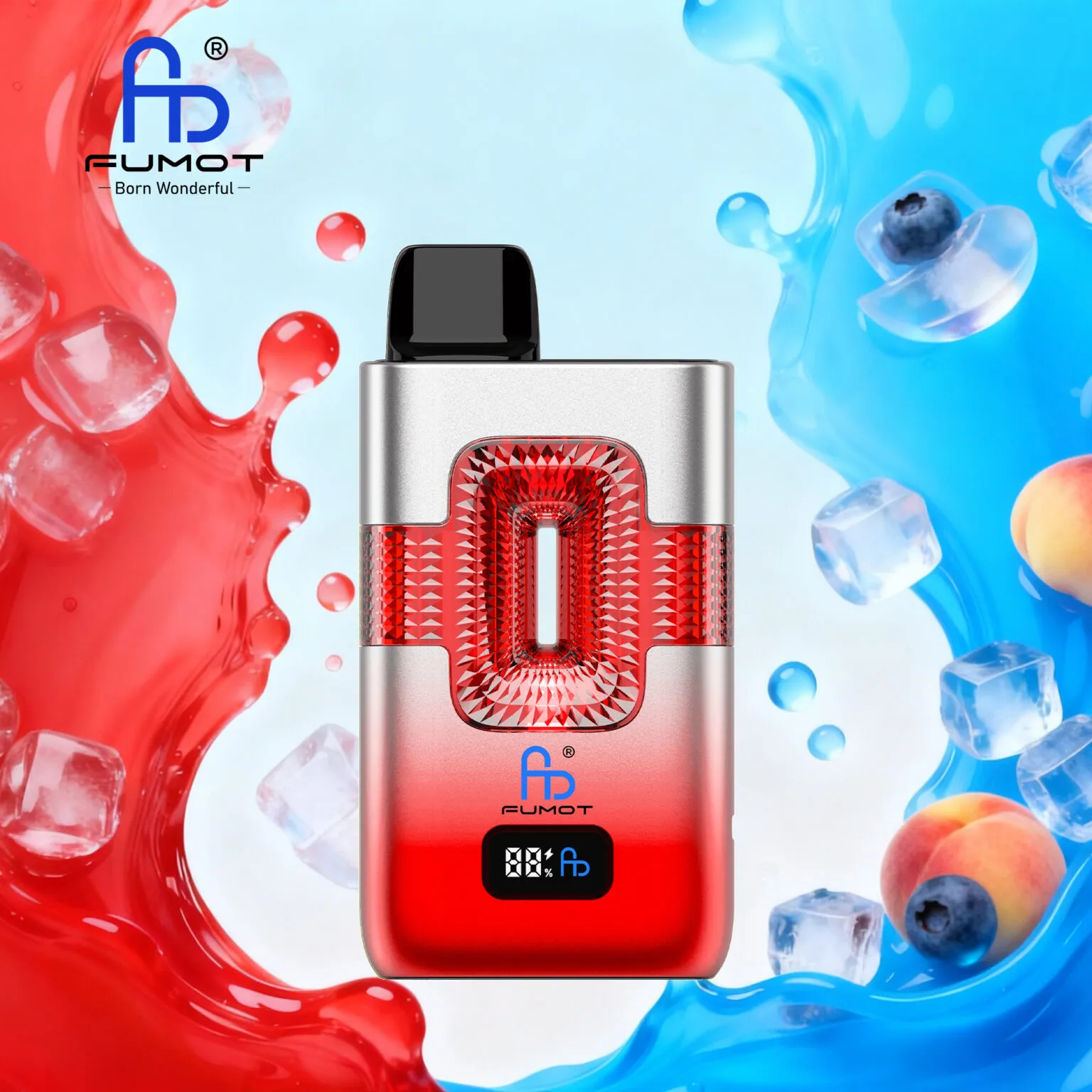 FUMOT ECO 2in1 50K Dual Flavor Disposable Vape – Red Bull Ice & Blueberry Peach Ice - Vaba Vape-Shop