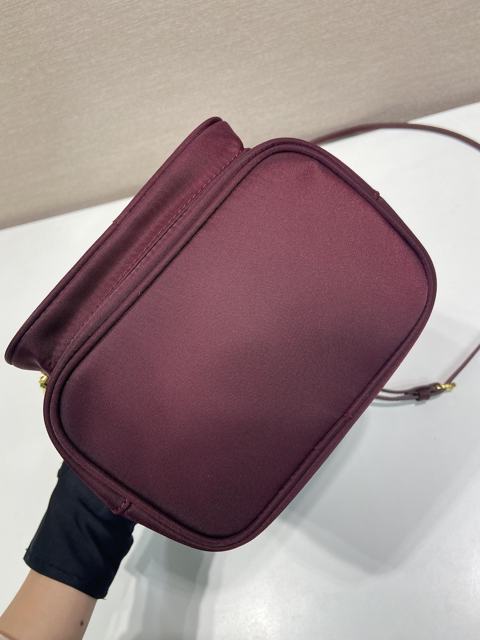 Prada  bucket bag 23 burgundy nylon fabric 280826