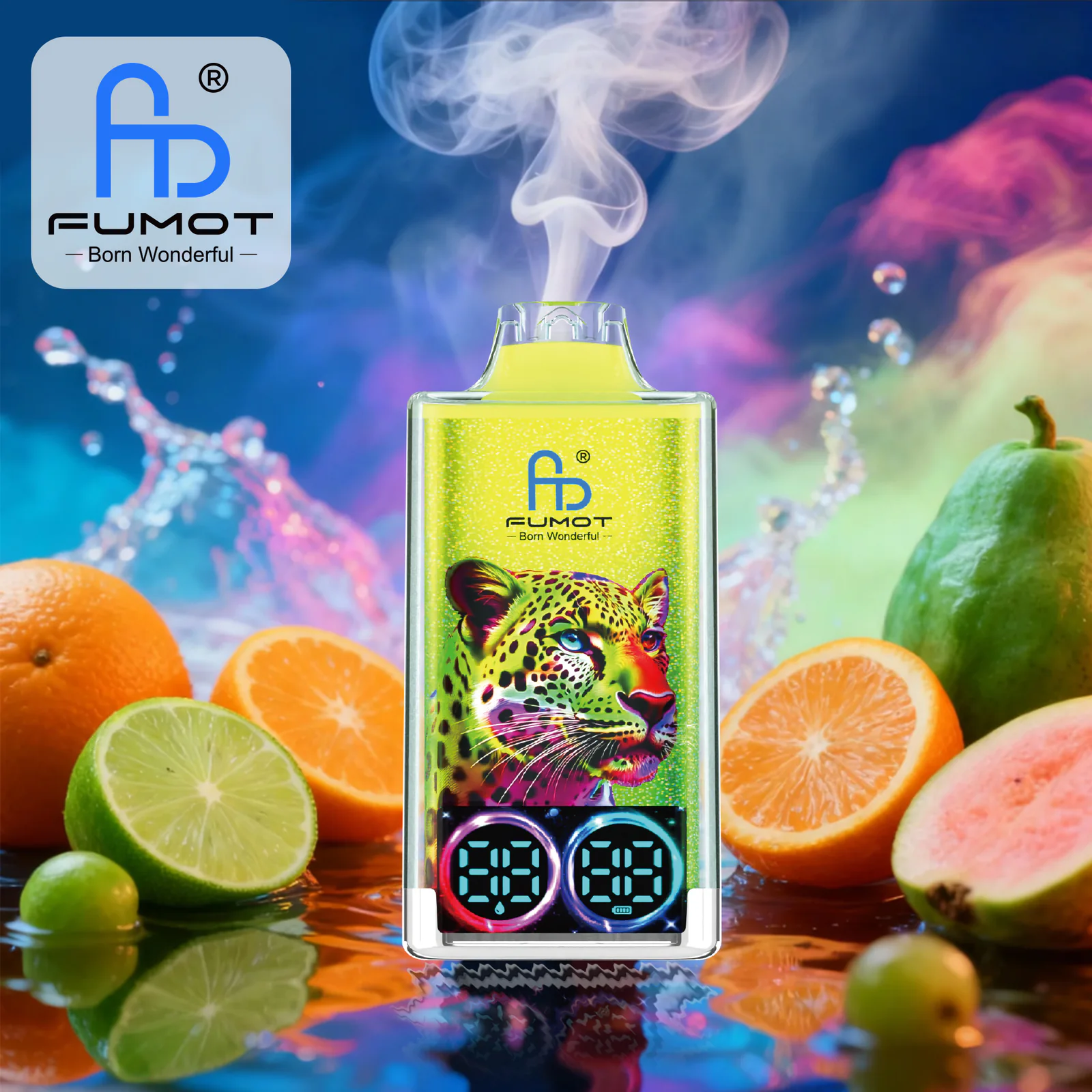 FUMOT Leopard 40K EU Edition Disposable Vape – Lemon & Lime - Vaba Vape-Shop