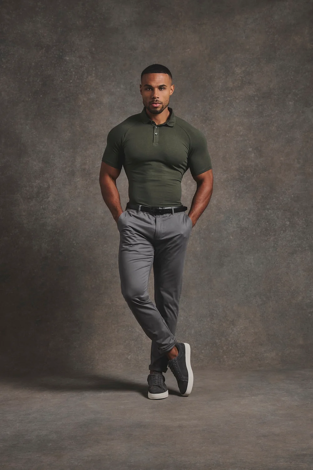 Athletic Fit Polo Shirt in Khaki