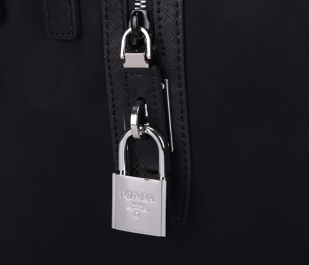 Prada 55 TRAVEL BAG IN BLACK WATERPROOF FABRIC