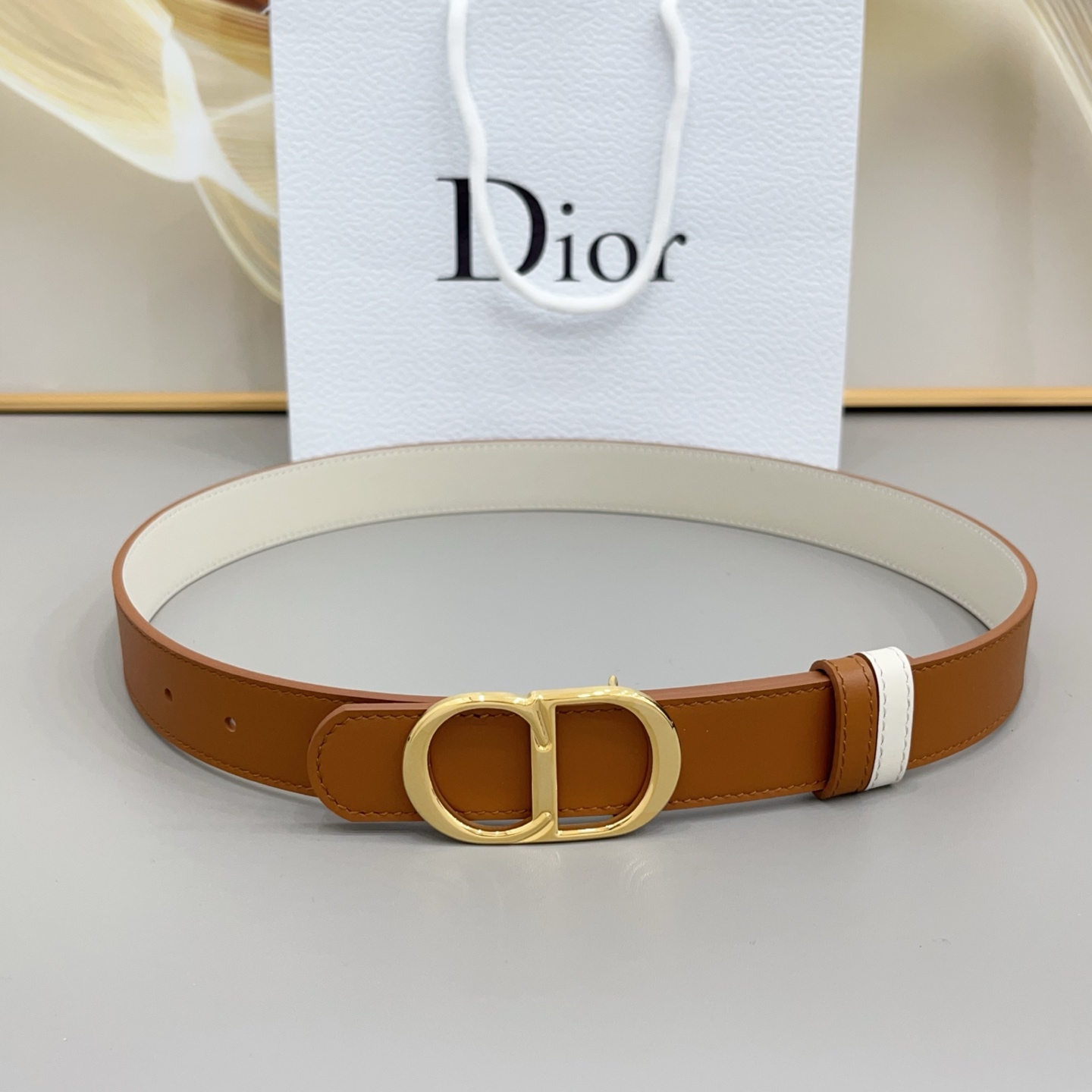 Dior CD Iconic Reversible Leather Belt 3.0cm