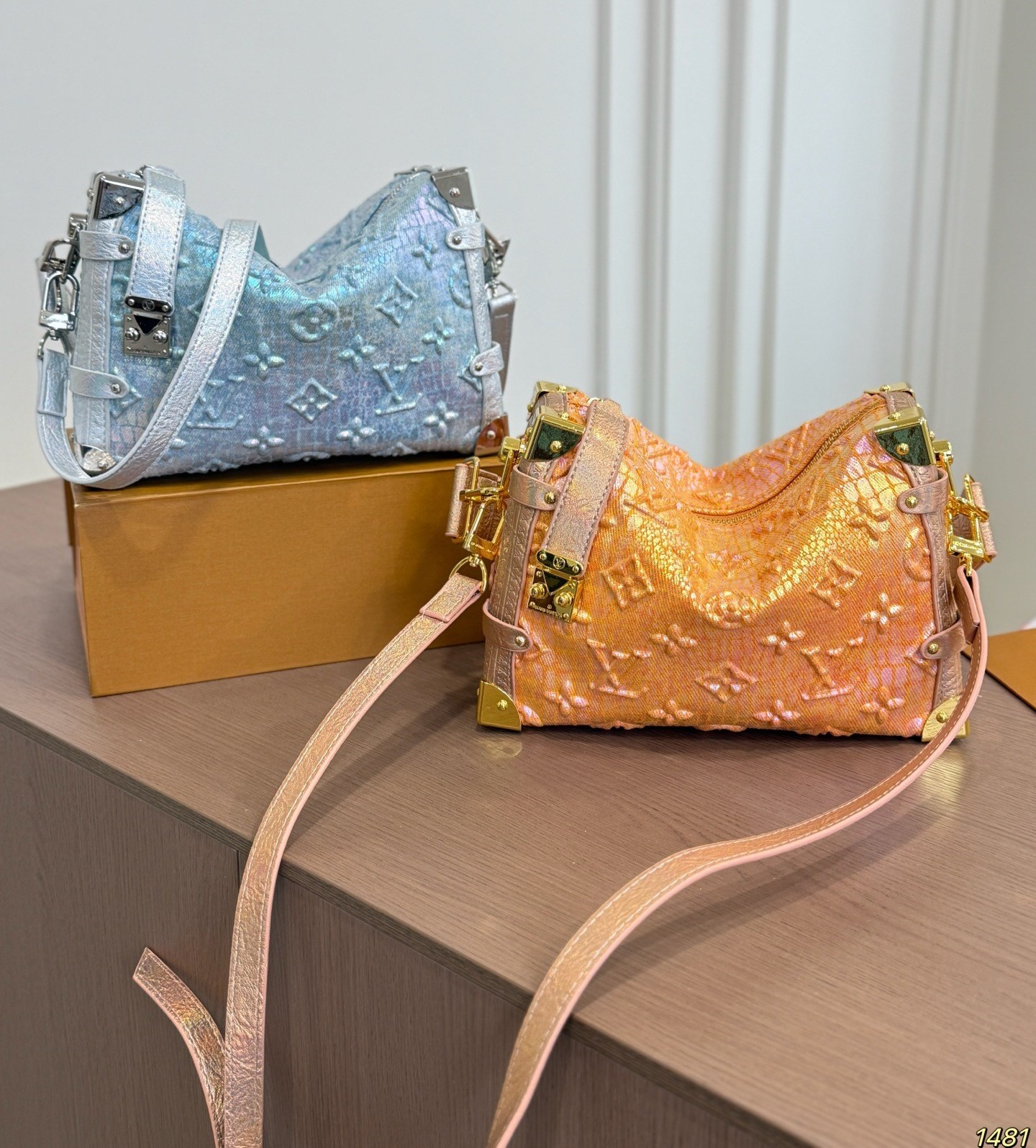 Louis Vuitton LV Side Trunk MM Iridescent Embossed Monogram Leather S-Lock Soft Shoulder Bag - KAIROO