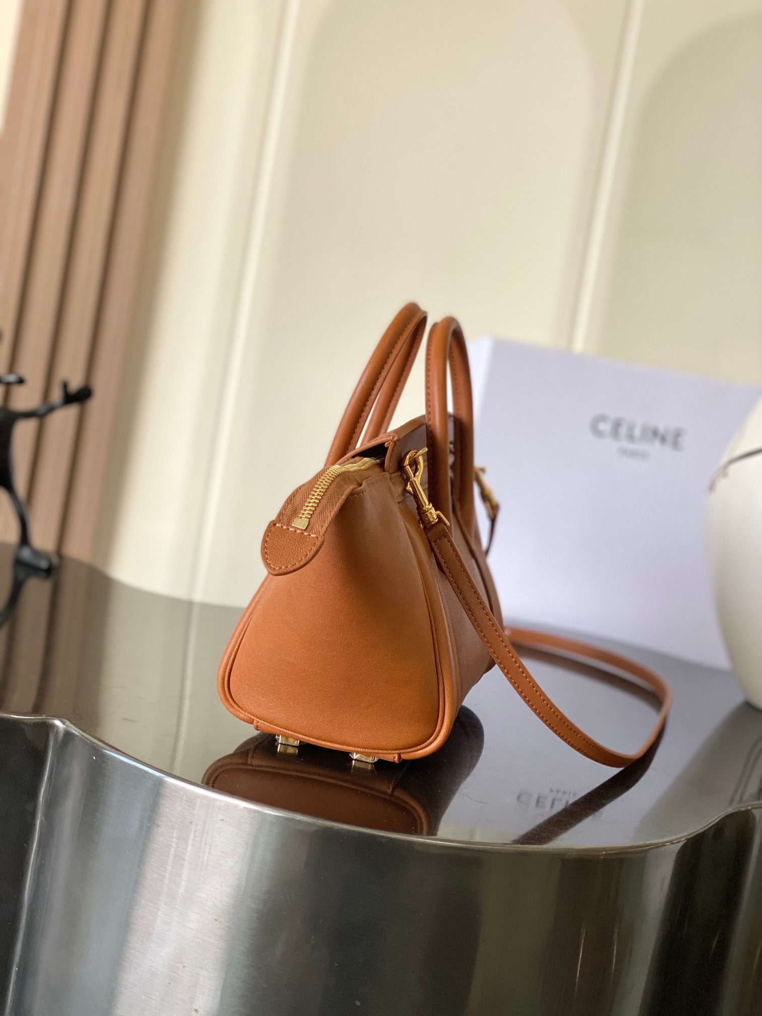 Celine Little Tan Luggage in Grained Calfskin