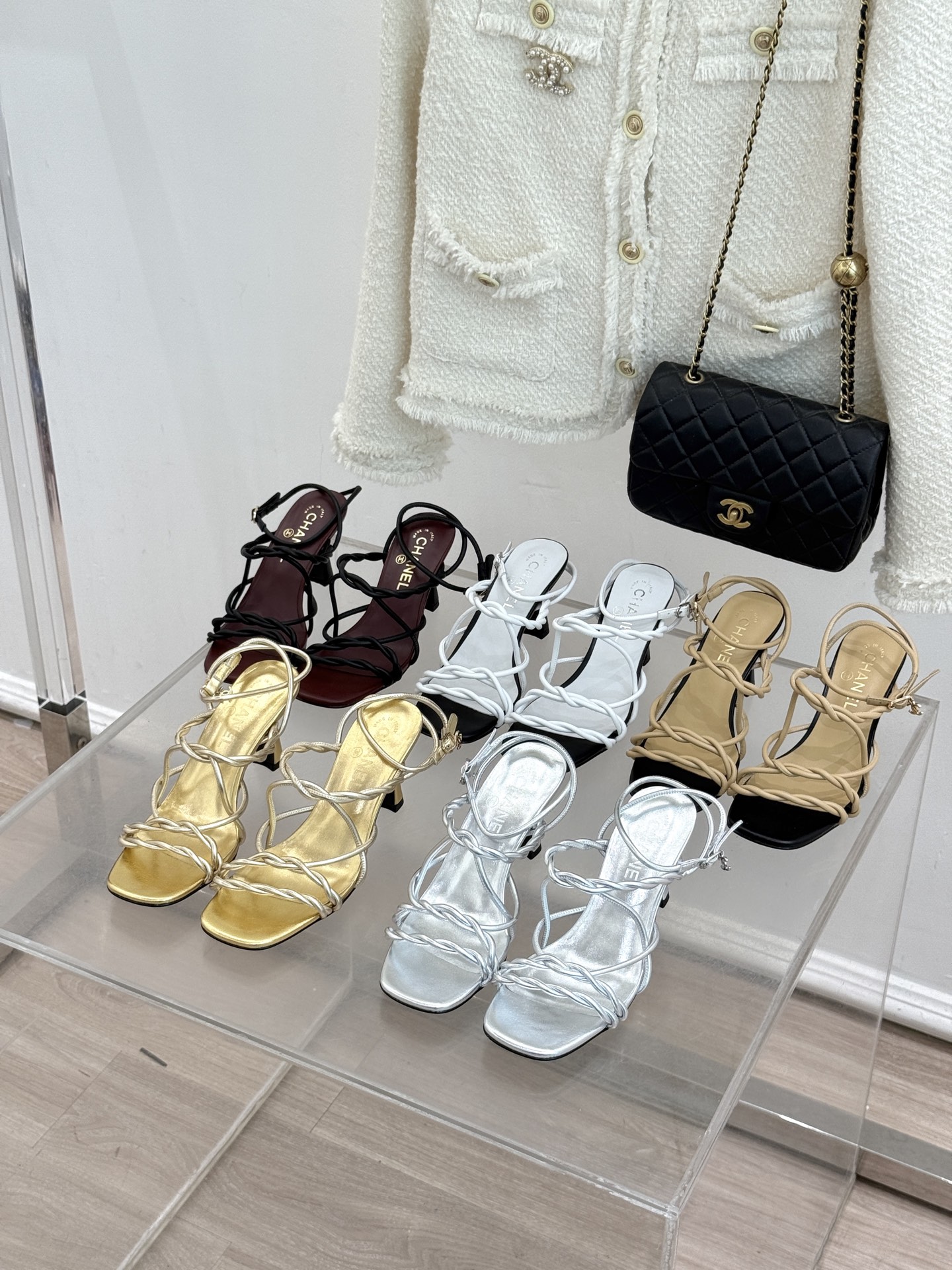 Chanel 26P Braided Leather Strappy Slingback Heels - KAIROO