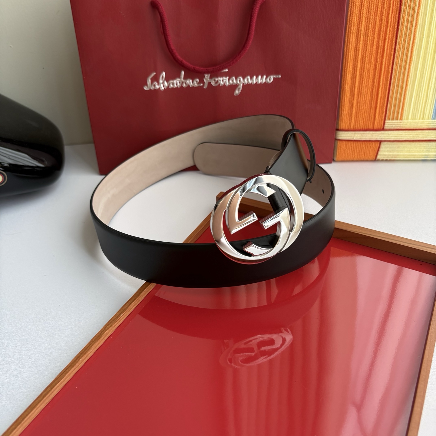 Gucci Reversible belt with Interlocking G buckle 4cm