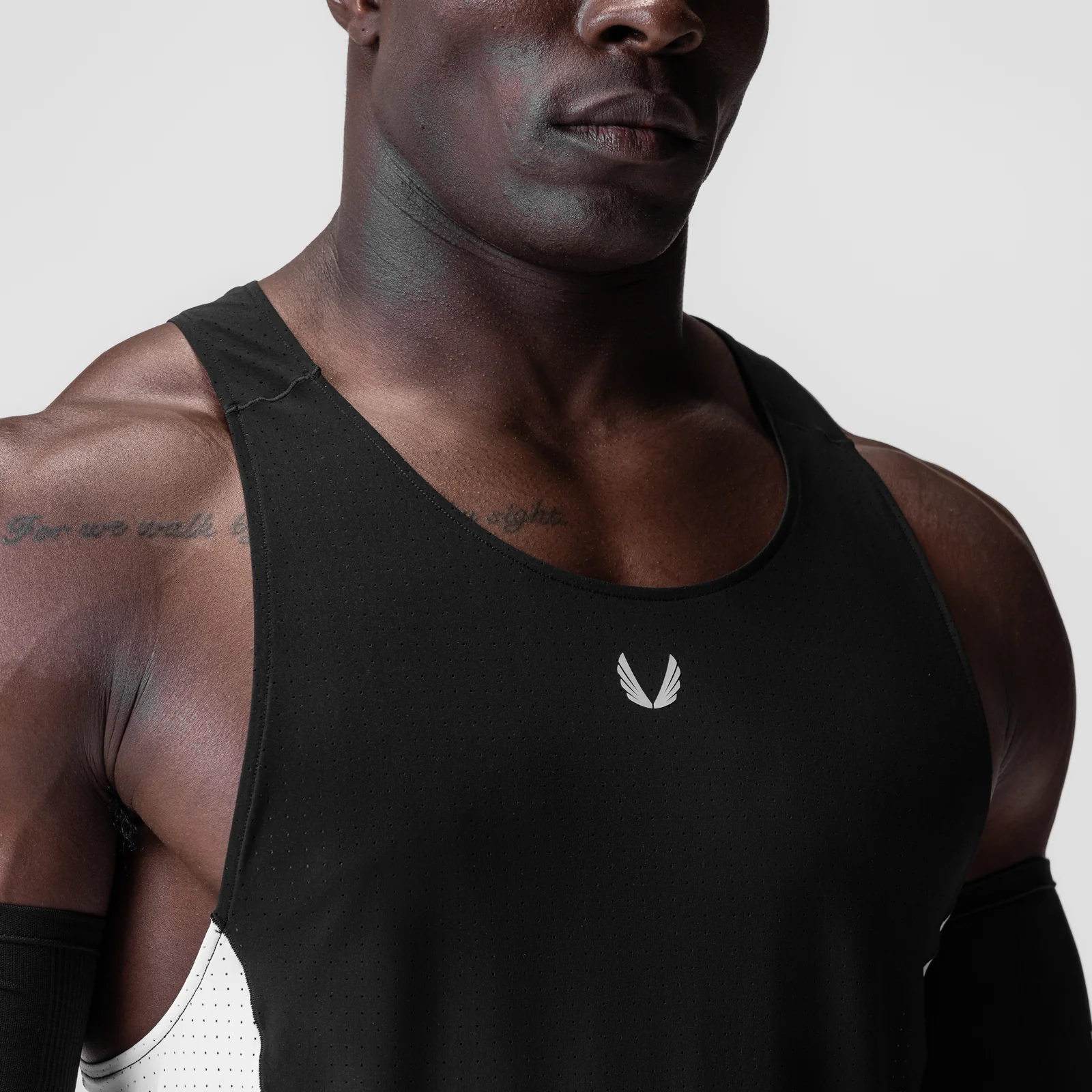 0949. Laser-Vent Singlet Tank - Black/White