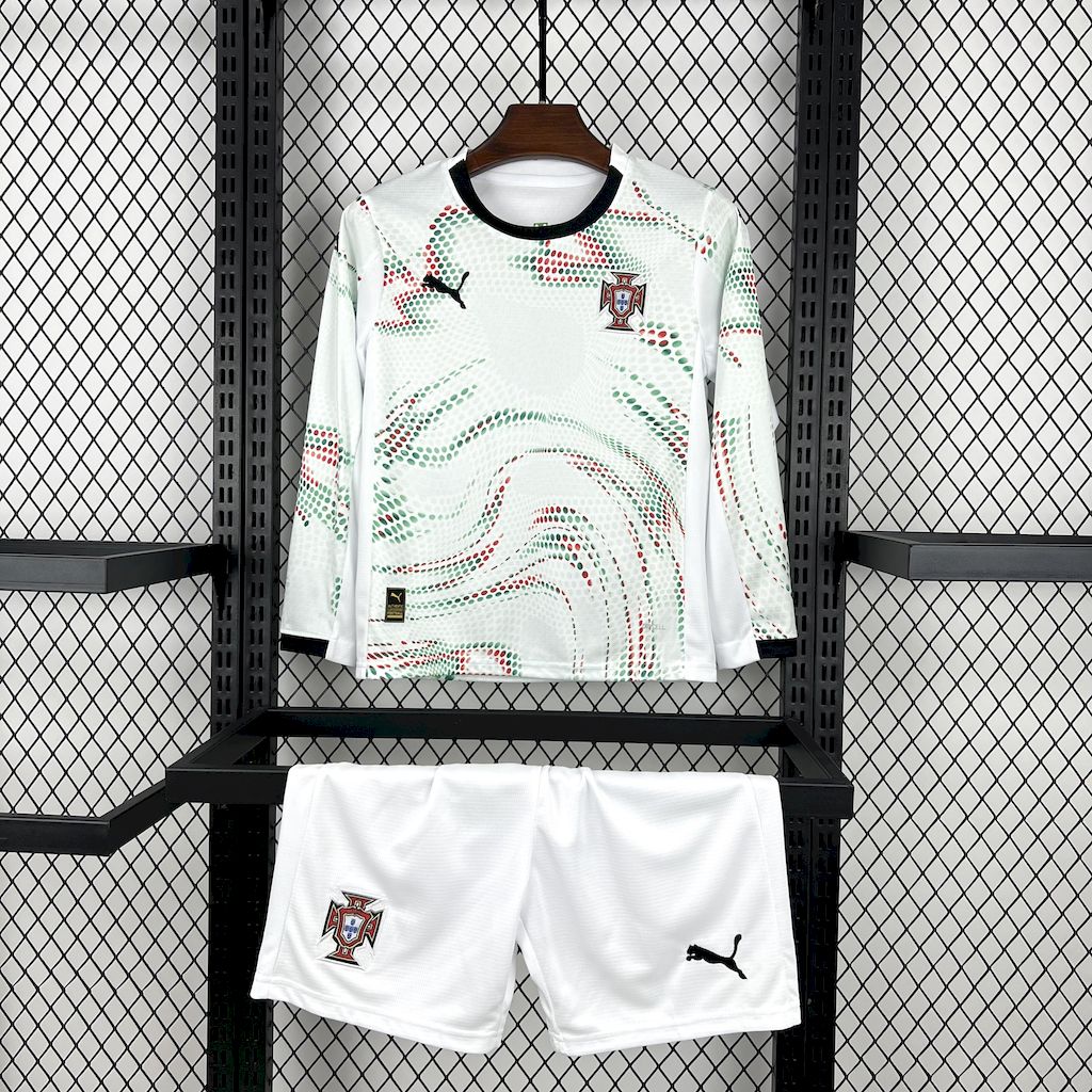 kids kit 2025 Portugal Away Long Sleeves size 16-28