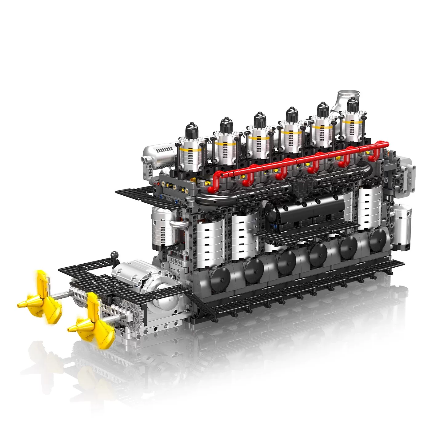MOULD KING 10209 - Inline 6-Cylinder Aircraft Carrier Engine