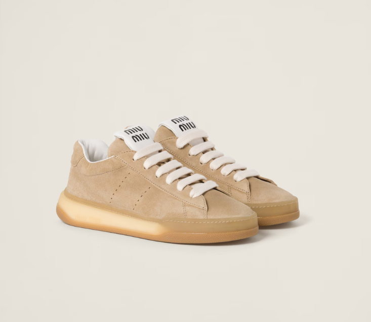 Miu Miu Bleached Suede Sneaker