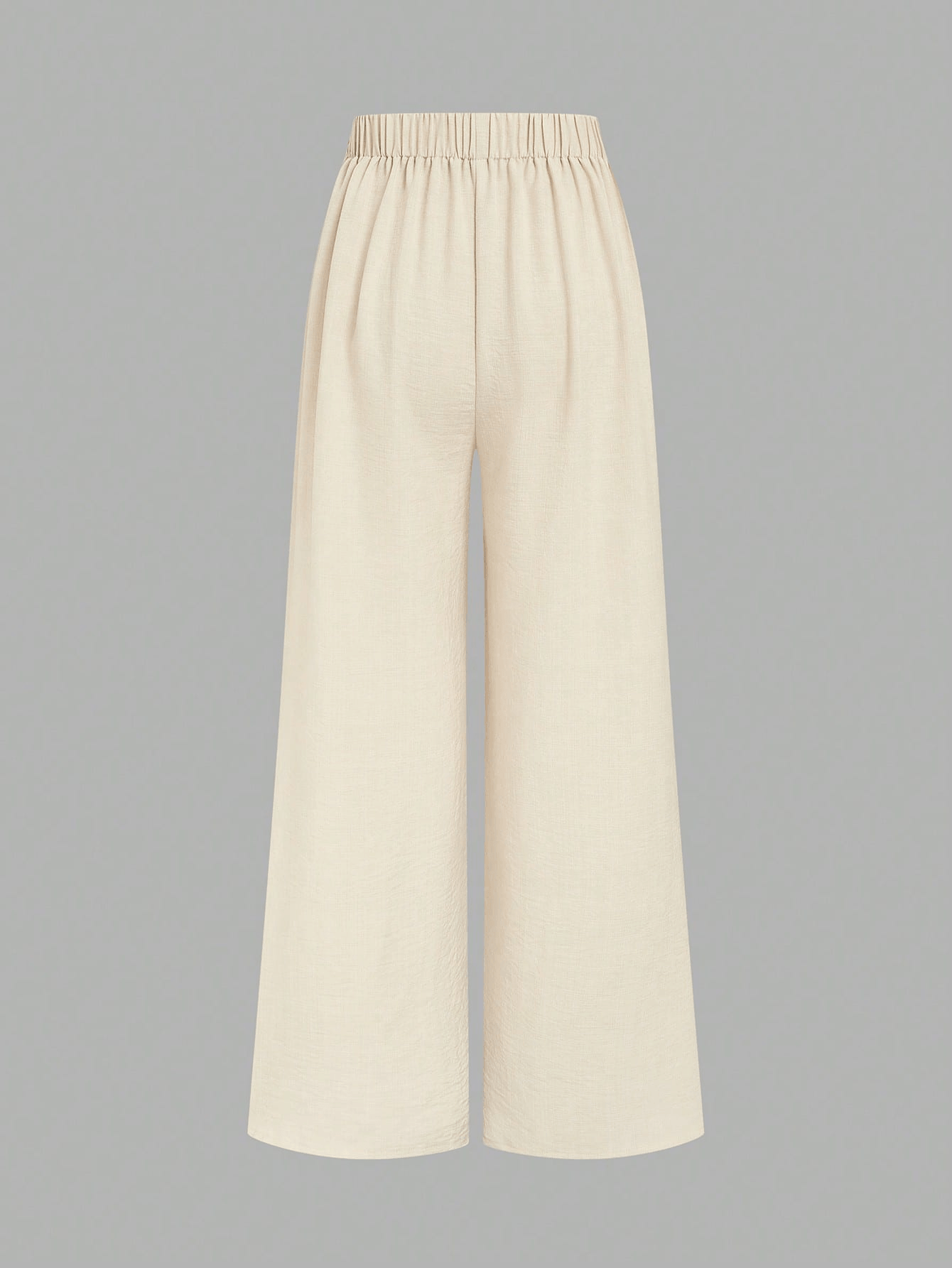 Women's Apricot Linen High Waist Wide Leg Pants