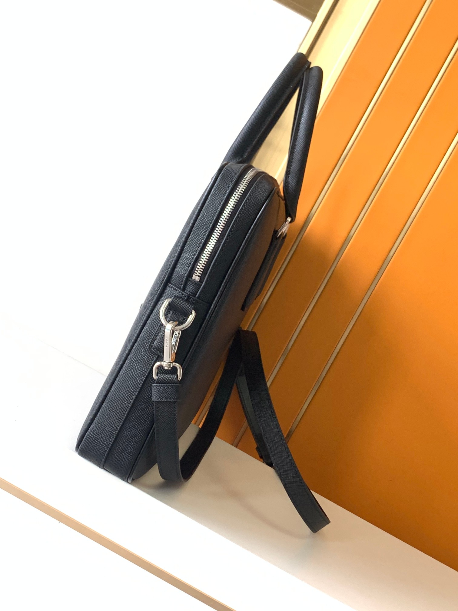 Prada Black Saffiano Leather Briefcase