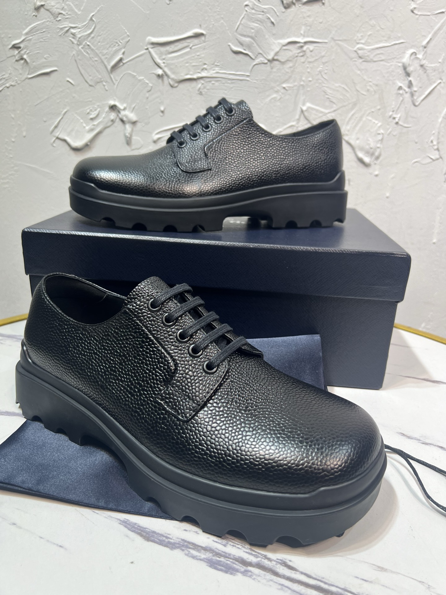 Prada Men's leather Derby Shoes Dress Shoes