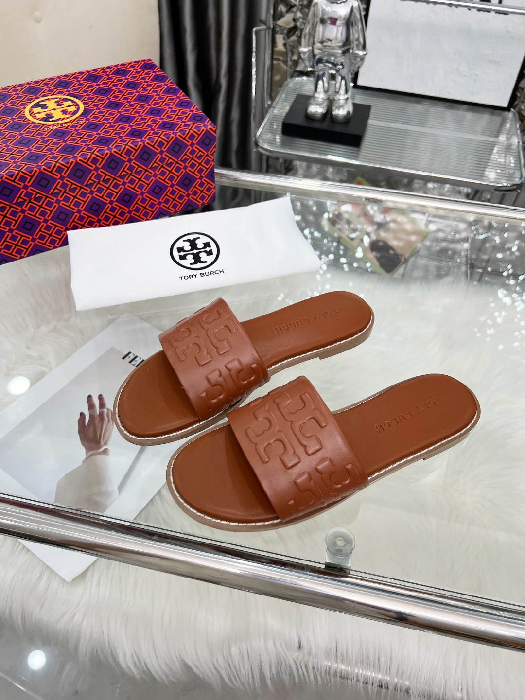 Tory Burch Flat leather Slide