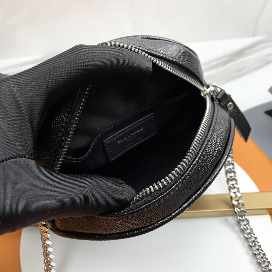 Saint Laurent new Vinyle caviar small round bag