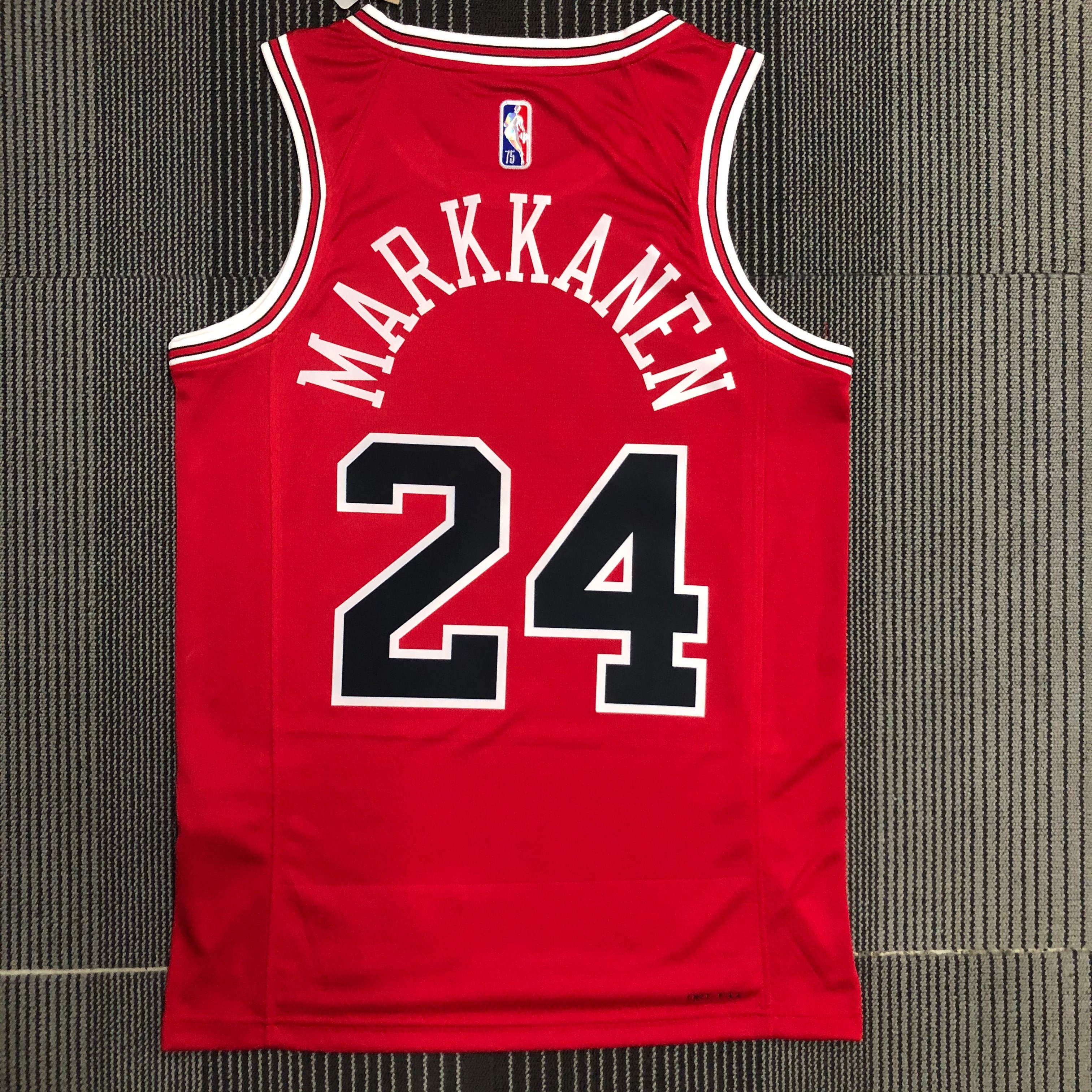 75th Anniversary Chicago Bulls Red Edition No.24 MARKKANEN