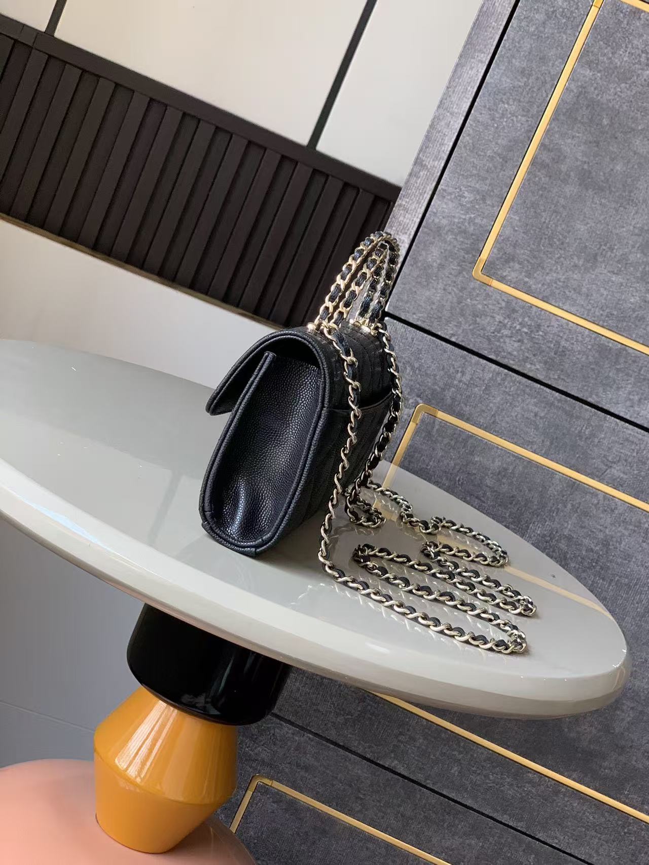 Chanel 25s cross handle Kelly black gold
