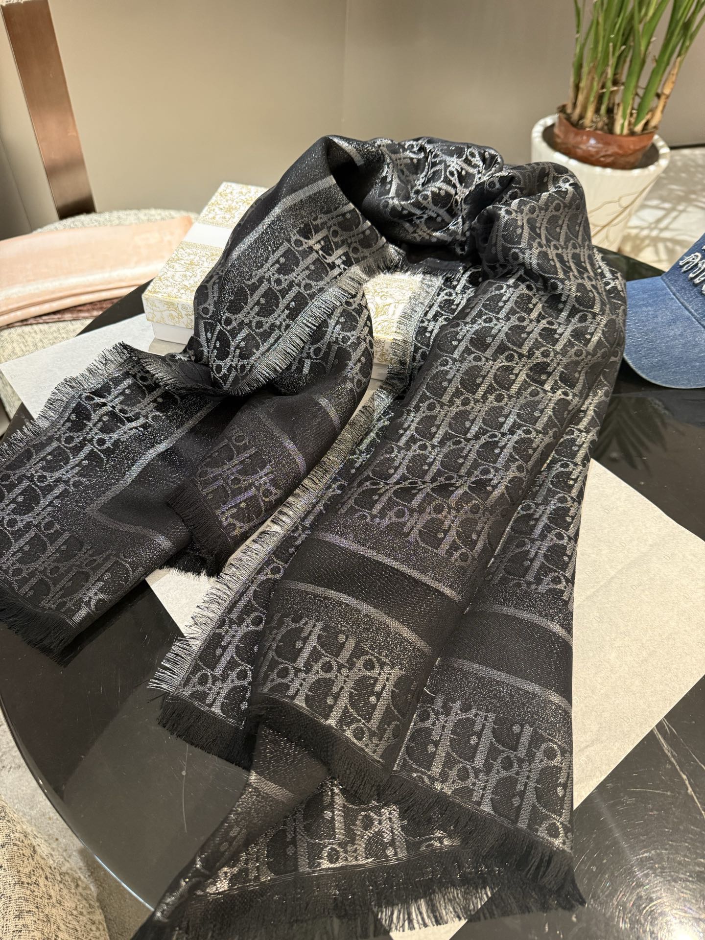 Dior Classic Oblique Silk and cashmere shawl