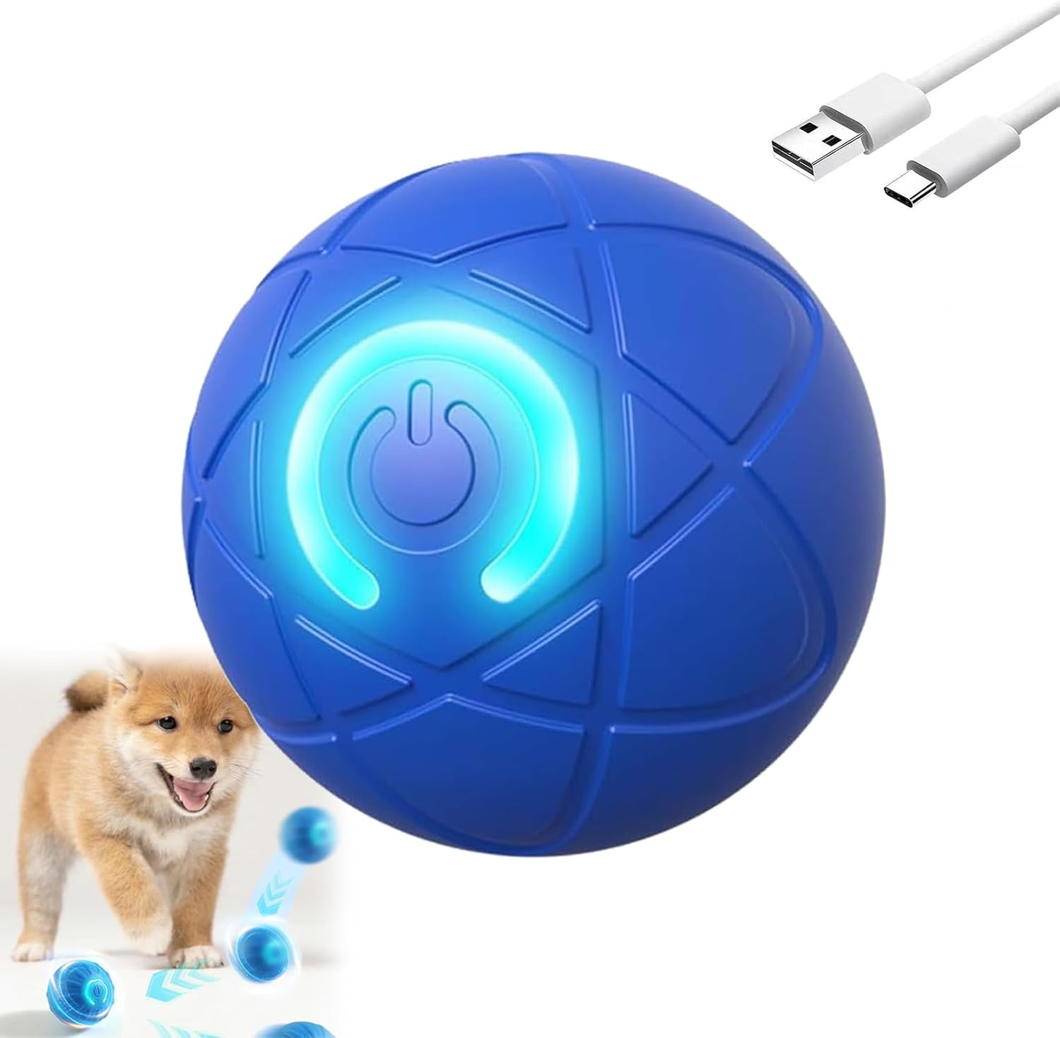 Cat Electronic Ball Rechargeable Prop Pet Toy 4 Types Colorful Light Flexible Running