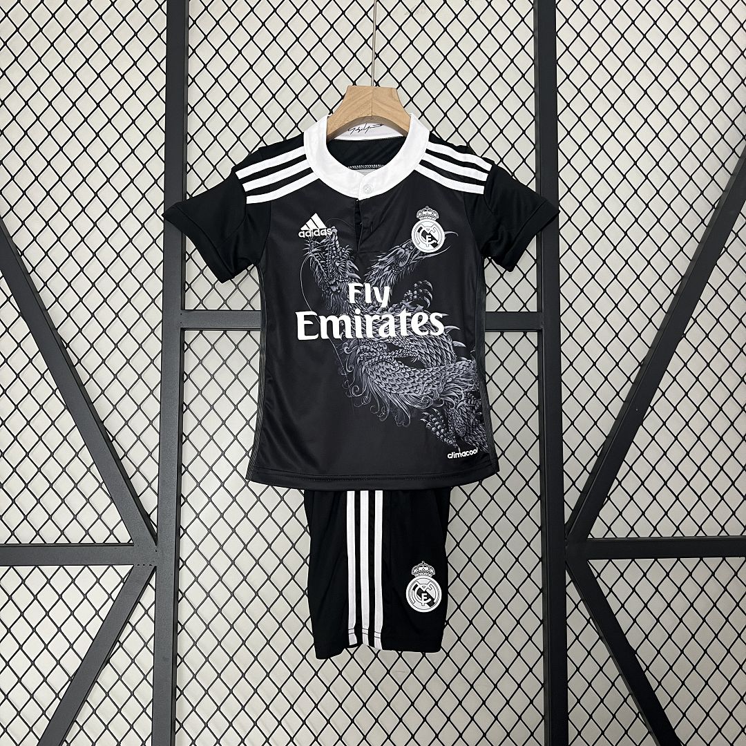 Real Madrid 14-15 Third Retro Kid Kits Black Jersey