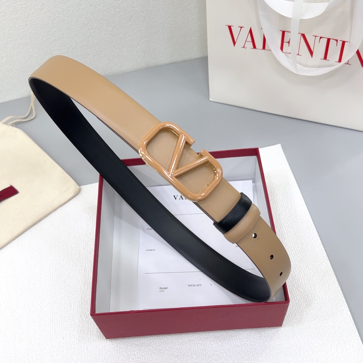 Valentino Reversible Leather Belt 3cm