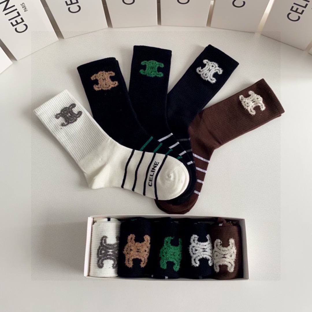 Celine  Wool Socks ( 5 pairs)